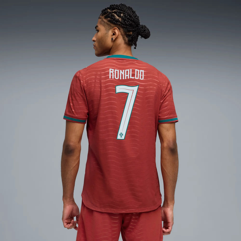 2026 Portugal Men's Authentic Home Ronaldo #7 Soccer Jersey Club Red-Green Lagoon 