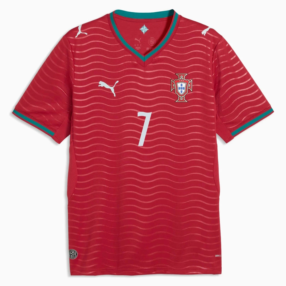 2026 Portugal Men's Stadium Home Ronaldo #7 Soccer Jersey Club Red-Green Lagoon 