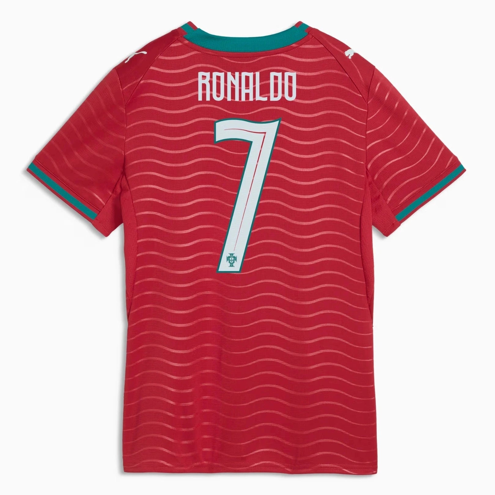 2026 Portugal Women's Stadium Home Ronaldo #7 Soccer Jersey Club Red-Green Lagoon 