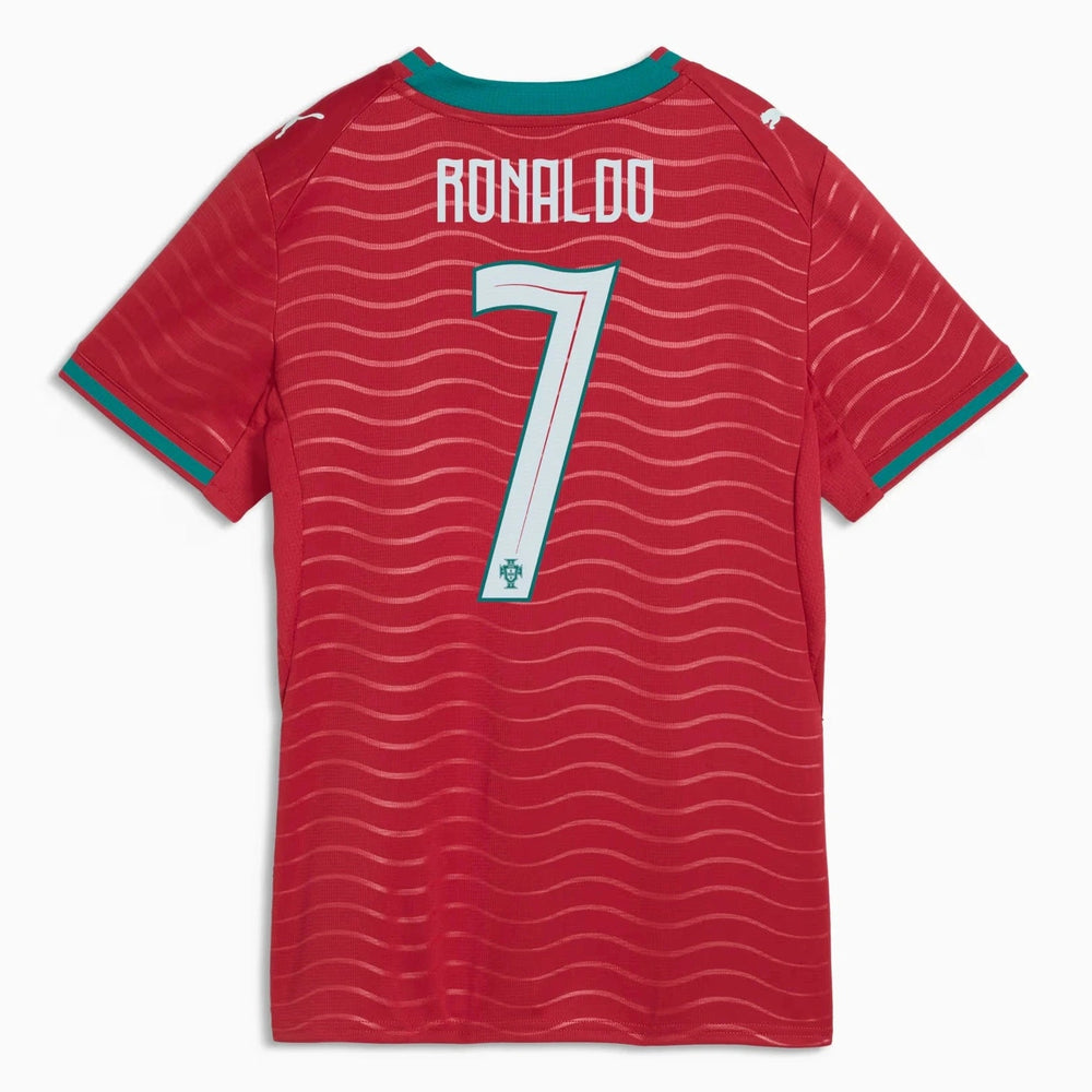 2026 Portugal Women's Stadium Home Ronaldo #7 Soccer Jersey Club Red-Green Lagoon 