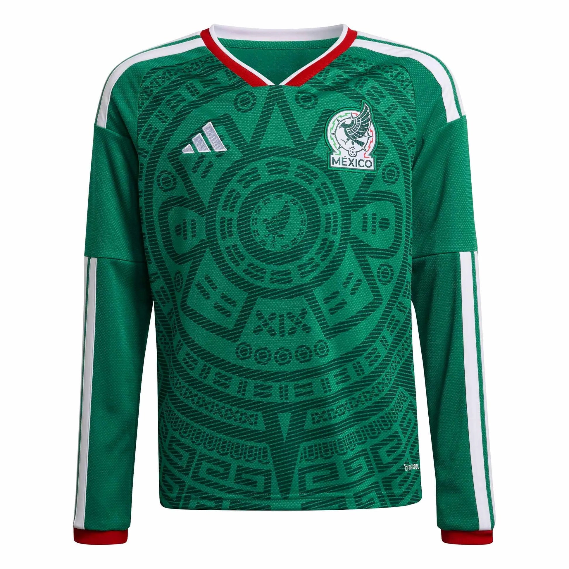2026 Mexico Youth Stadium Home Long-Sleeve Soccer Jersey Bold Green 