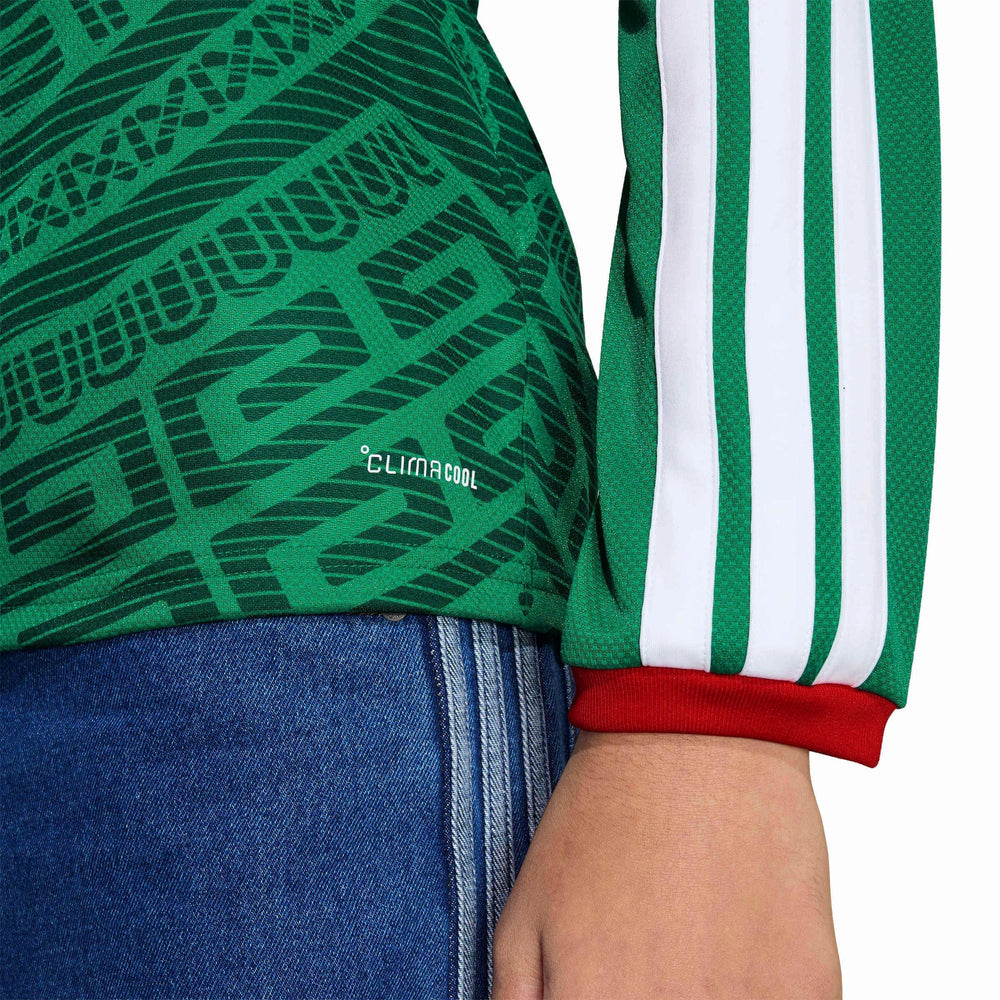 2026 Mexico Youth Stadium Home Long-Sleeve Soccer Jersey Bold Green 