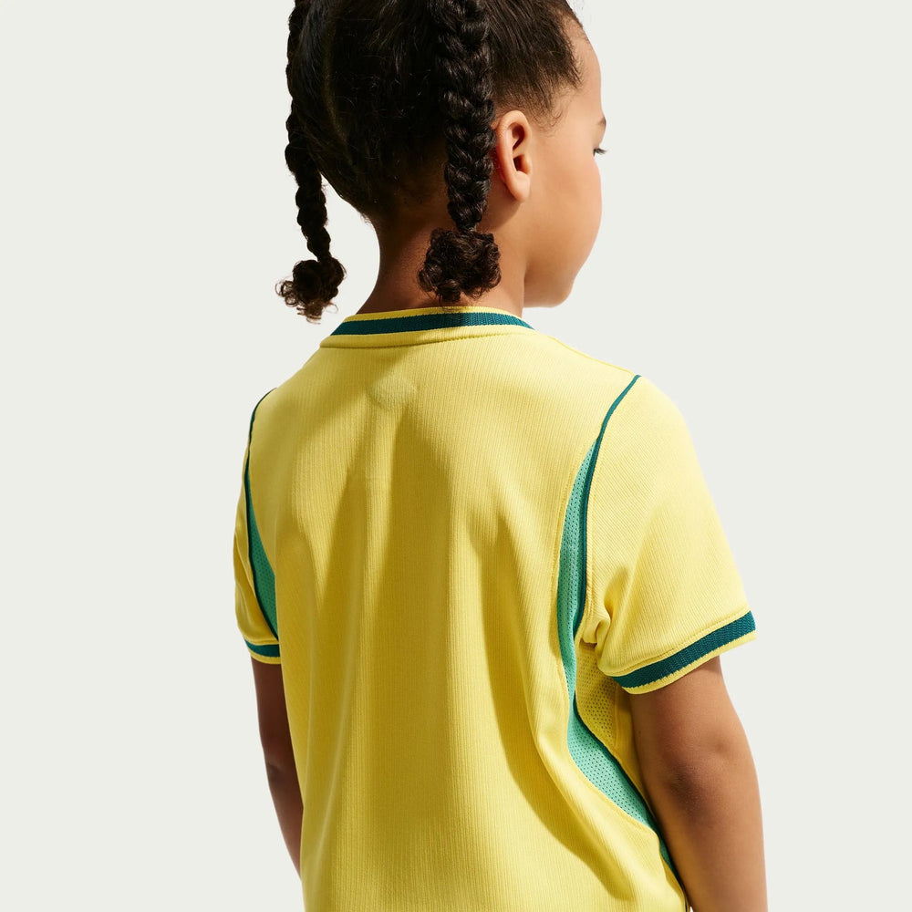 2026-27 Brazil Little Kids' Stadium Home Kit Canary/Light Menta/Geode Teal 