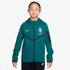 2026-27 Brazil Youth Full-Zip Tech Fleece Hoodie Geode Teal/Midwest Gold 