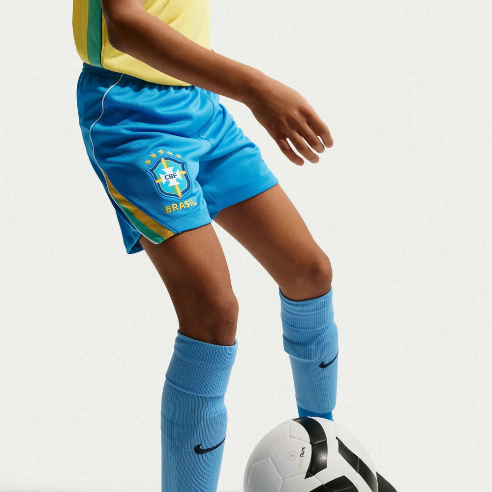 2026-27 Brazil Youth Stadium Home Shorts LT Photo Blue/Light Menta/White 