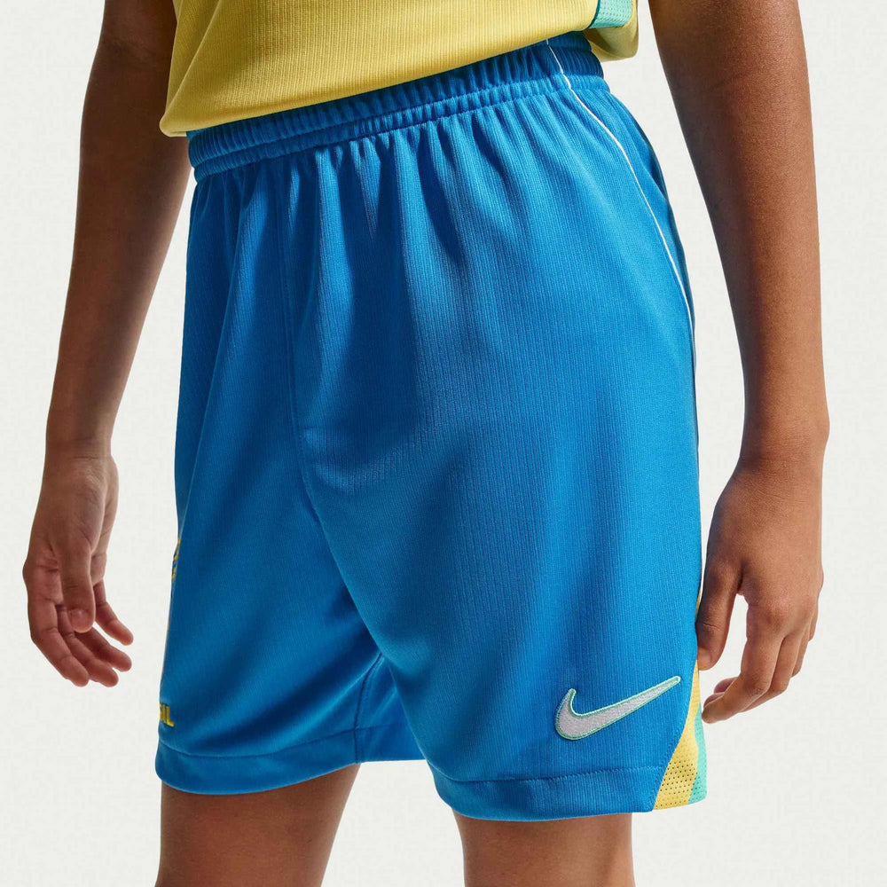 2026-27 Brazil Youth Stadium Home Shorts LT Photo Blue/Light Menta/White 