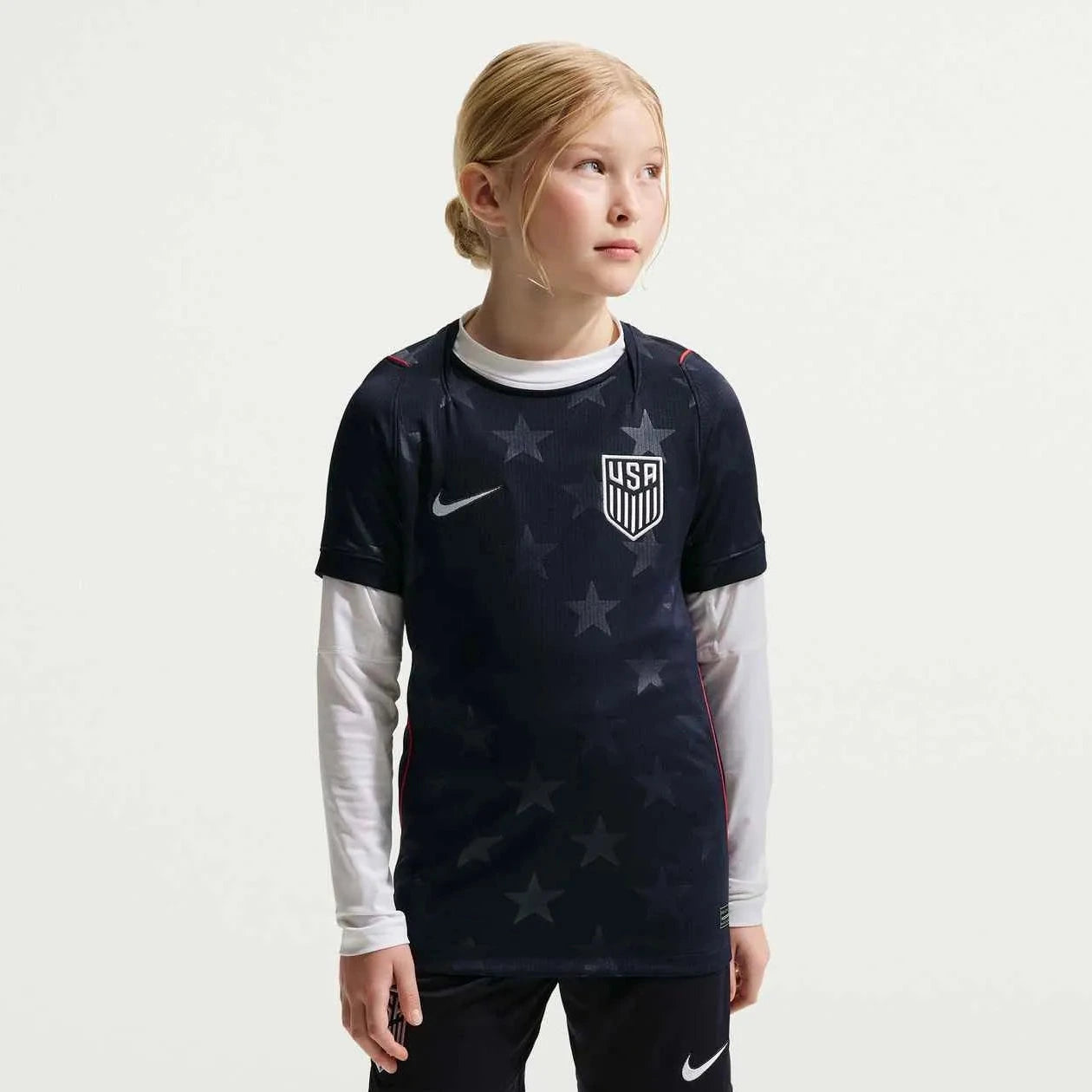 2026-27 USMNT Youth Stadium Away Soccer Jersey Dark Obsidian/Pure Platinum 