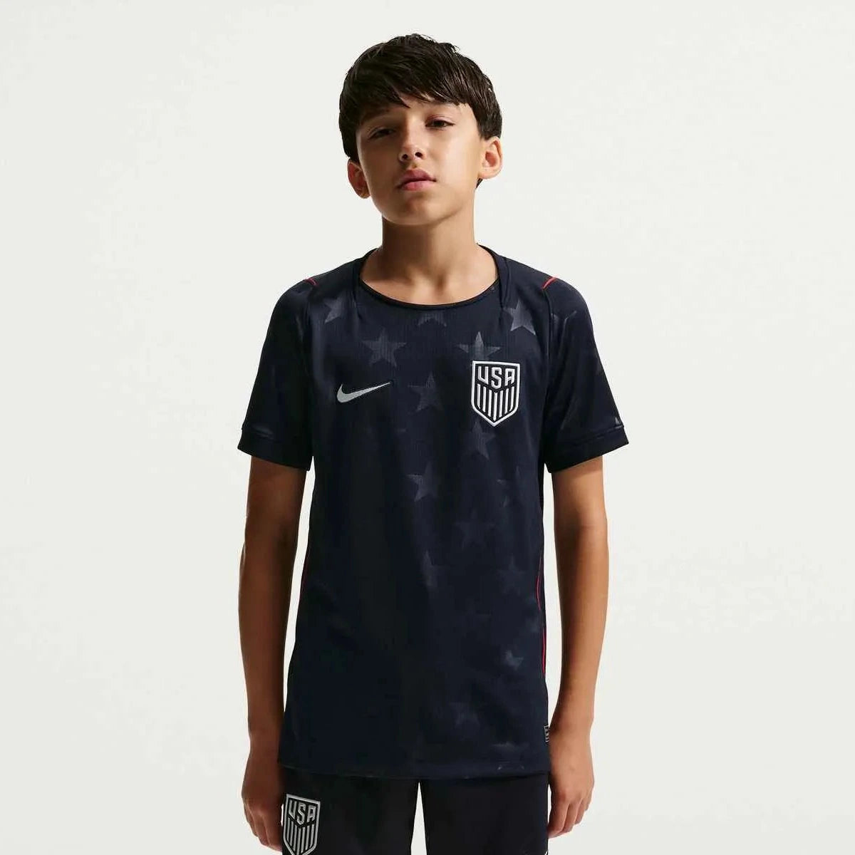2026-27 USMNT Youth Stadium Away Soccer Jersey Dark Obsidian/Pure Platinum 