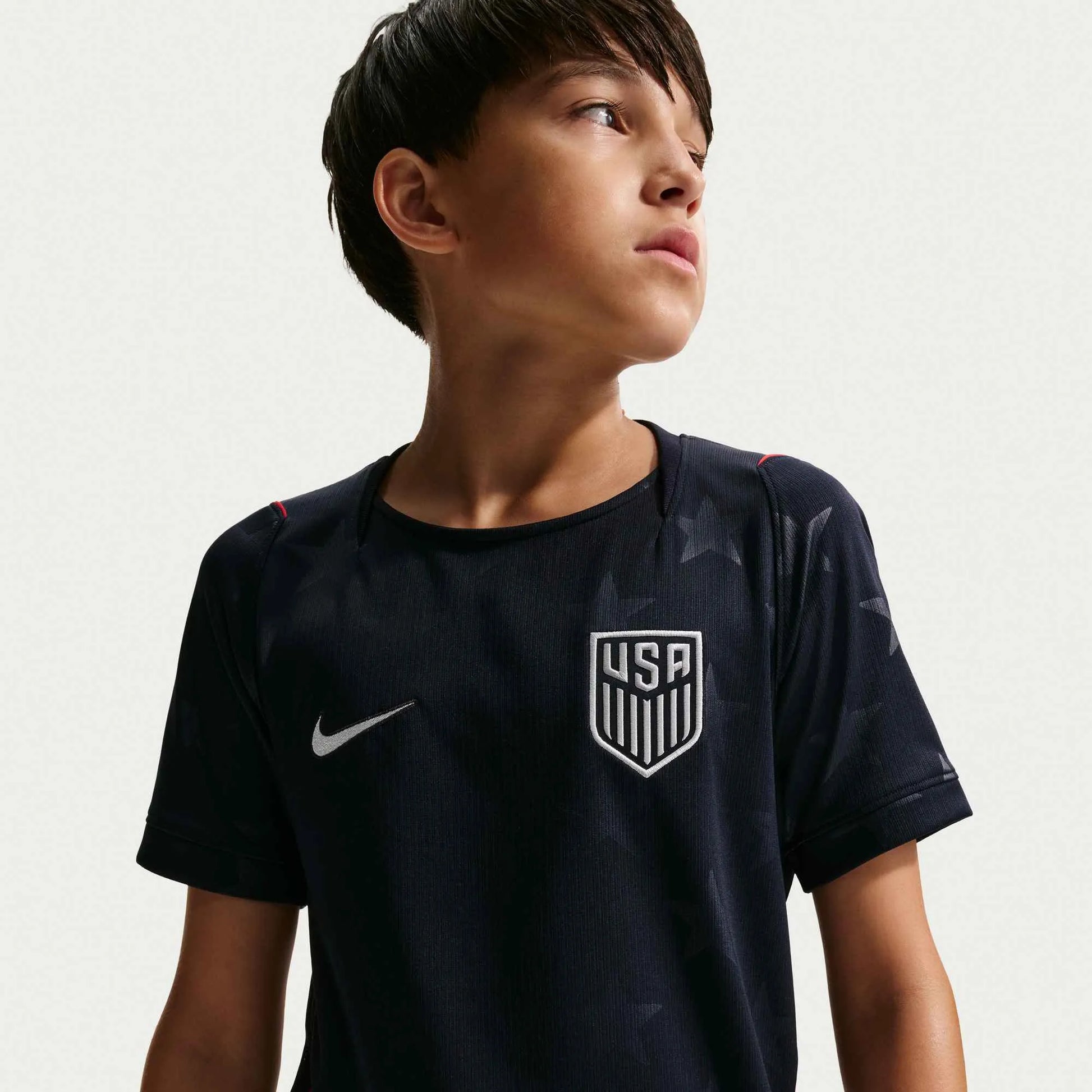 2026-27 USMNT Youth Stadium Away Soccer Jersey Dark Obsidian/Pure Platinum 