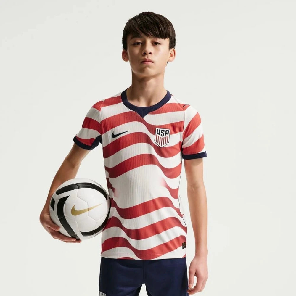 2026-27 USMNT Youth Authentic Home Player Soccer Jersey Sail/Midnight Navy/Midnight Navy 