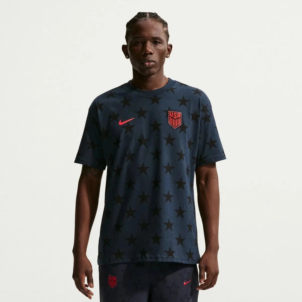 2026-27 USMNT Men's All Over Print Tee Dark Obsidian 