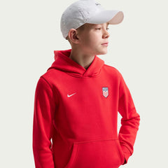 2026-27 USMNT Youth Club Pullover Hoodie University Red/Sail 