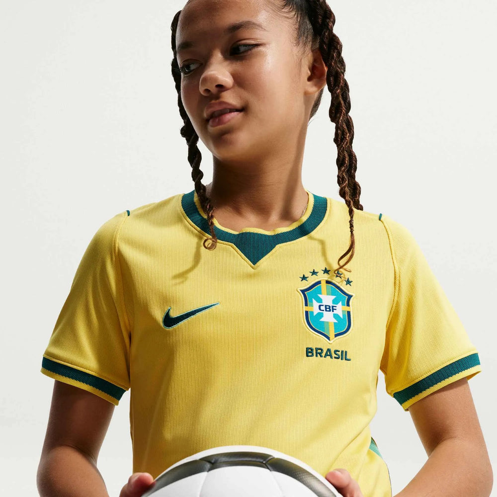 2026-27 Brazil Youth Stadium Home Soccer Jersey Canary/Light Menta/Geode Teal 