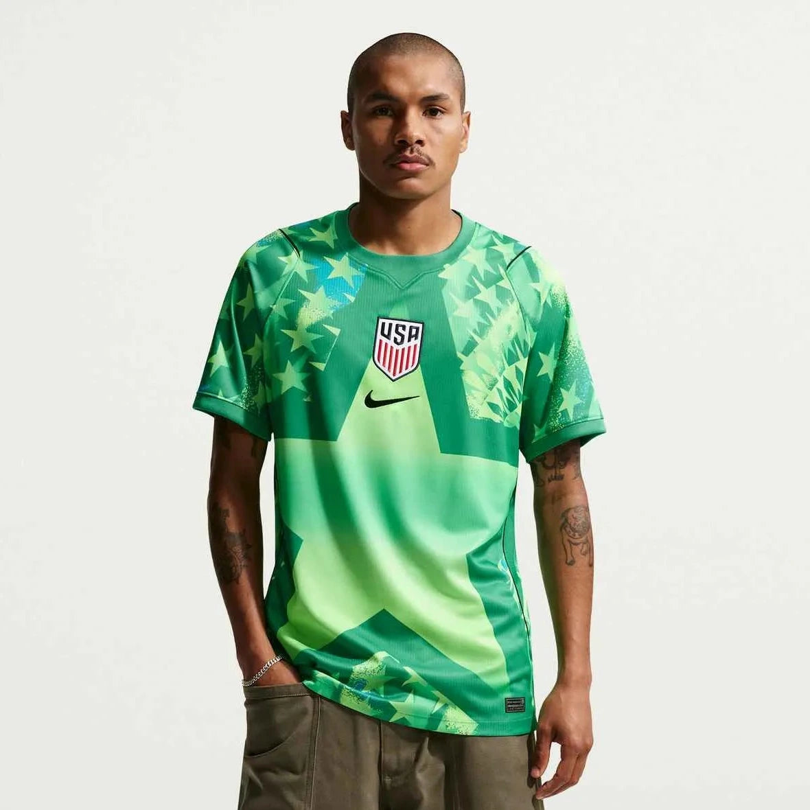 2026-27 USMNT Men's Stadium Goalkeeper Soccer Jersey Stadium Green/Black/Black 