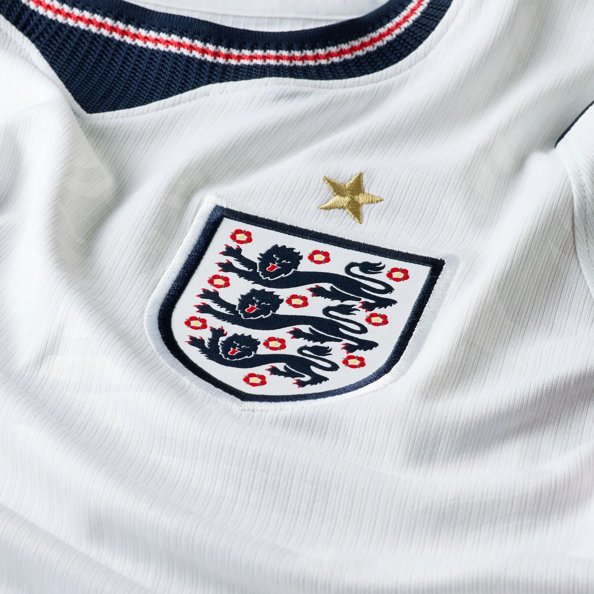 2026-27 England Men's Stadium Home Soccer Jersey White/Speed Red/Obsidian/Obsidian 