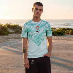 2026-27 Portugal Men's Stadium Away Soccer Jersey Puma White-Green Lagoon 