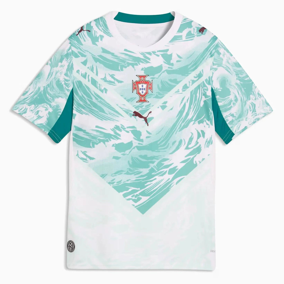 2026-27 Portugal Youth Stadium Away Soccer Jersey Puma White-Green Lagoon 