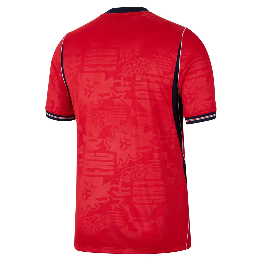 2026-27 England Men's Stadium Away Soccer Jersey Speed Red/Obsidian/White/Obsidian 