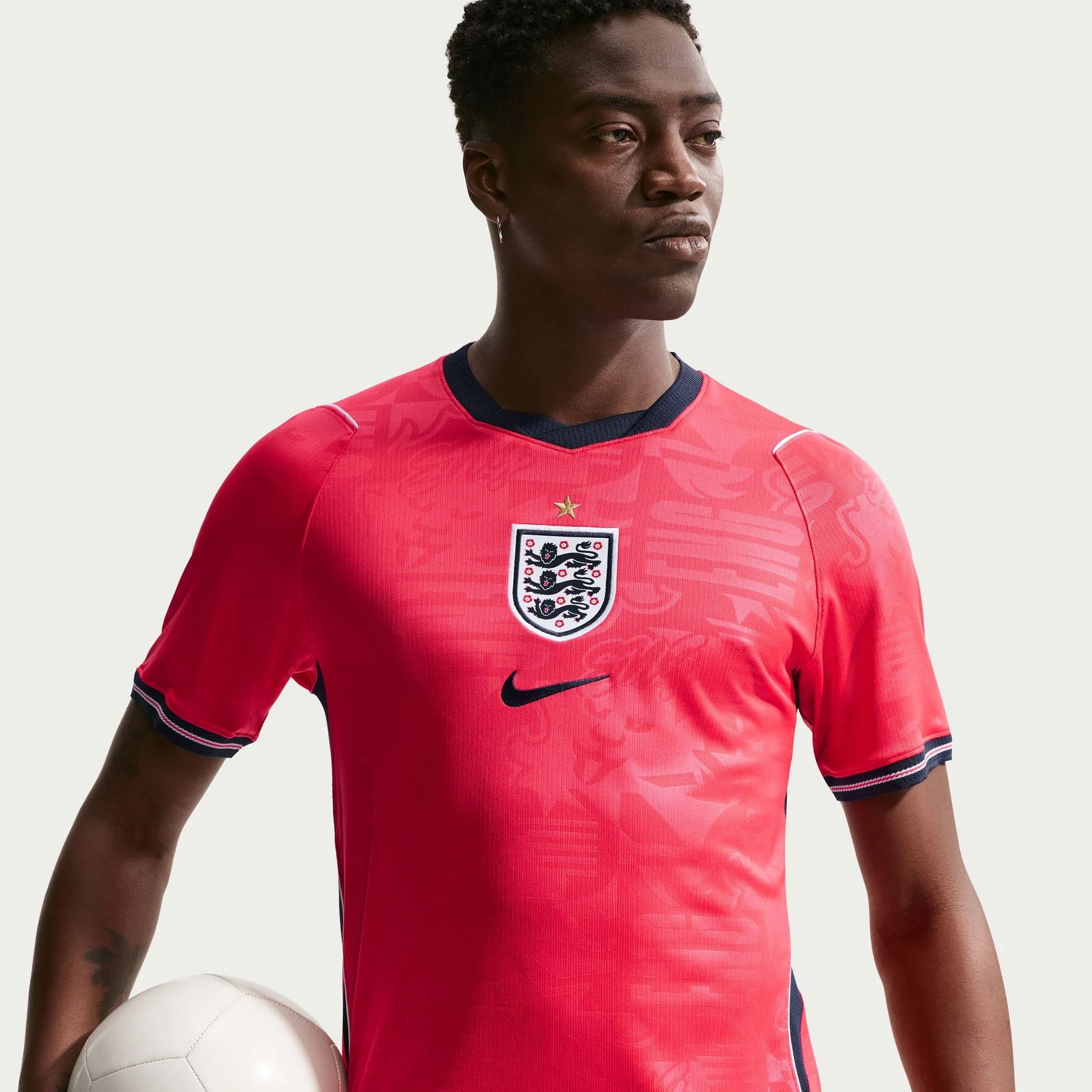 2026-27 England Men's Stadium Away Soccer Jersey Speed Red/Obsidian/White/Obsidian 