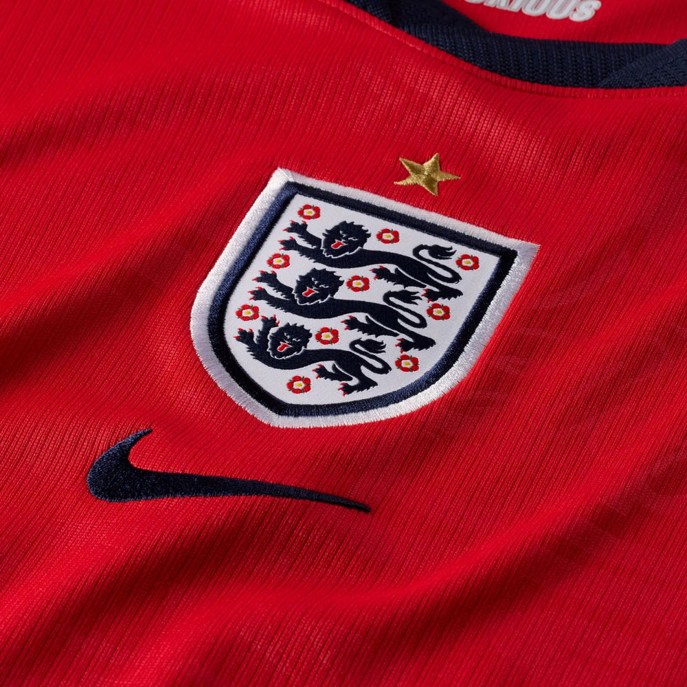 2026-27 England Women's Stadium Away Soccer Jersey Speed Red/Obsidian/White/Obsidian 
