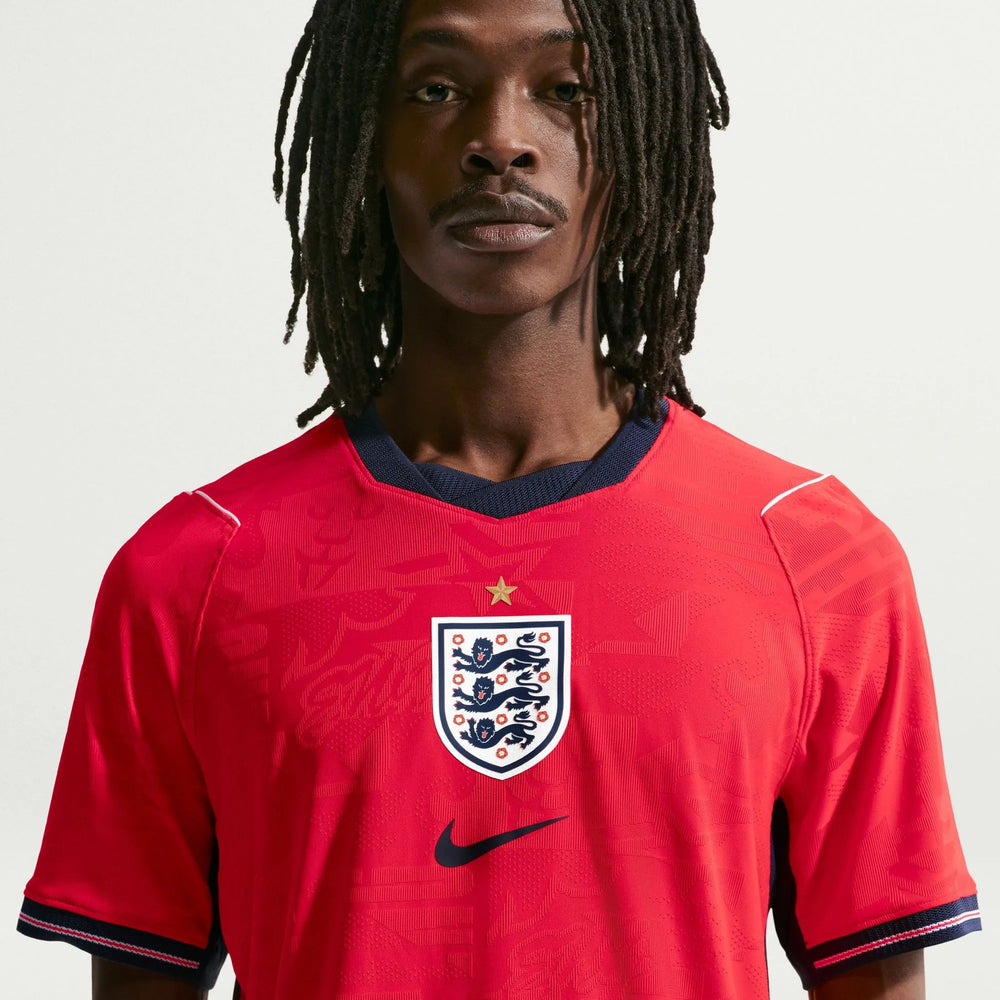 2026-27 England Men's Authentic Away Soccer Jersey Speed Red/Obsidian/White/Obsidian 