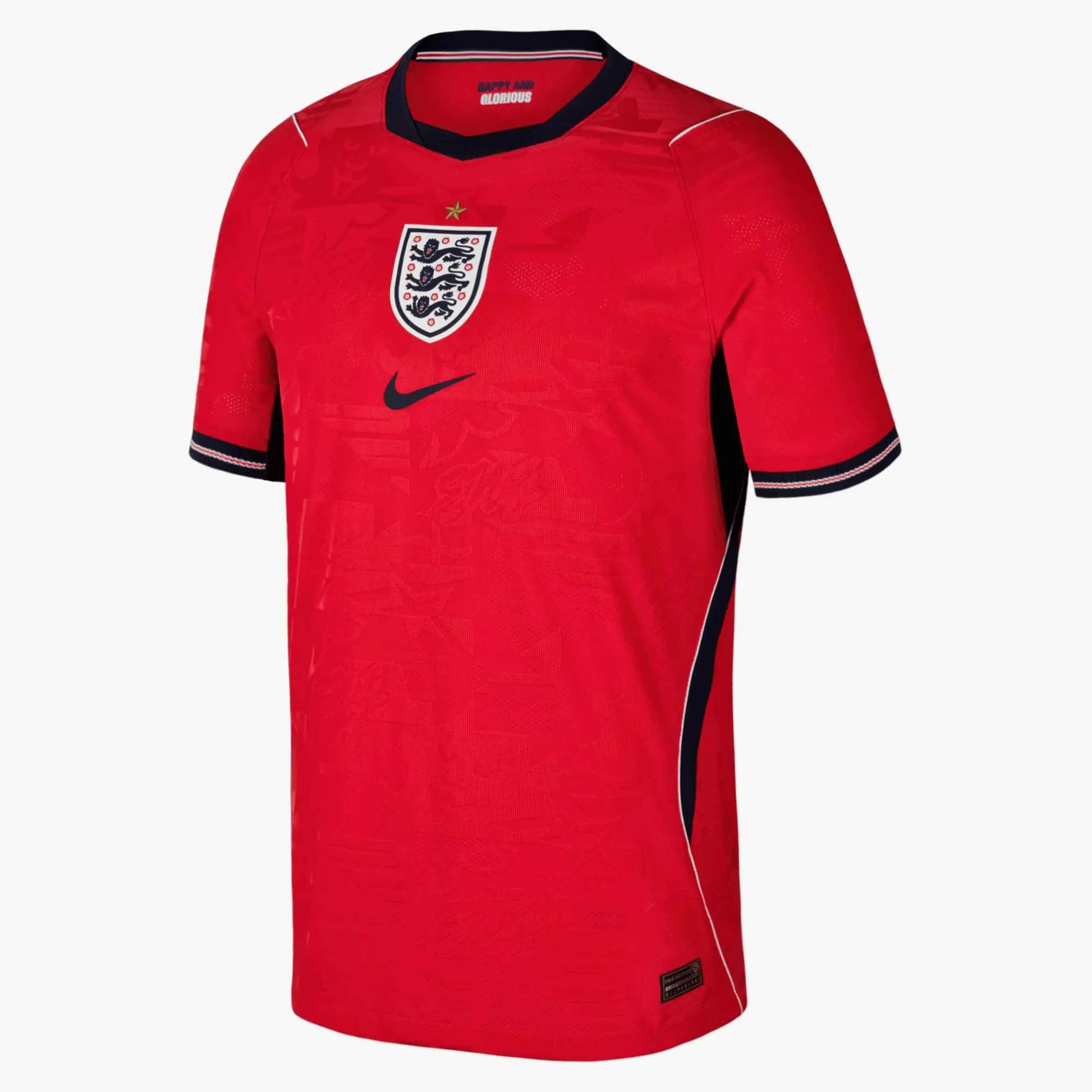 2026-27 England Youth Authentic Away Soccer Jersey Speed Red/Obsidian/White/Obsidian 