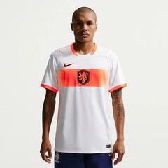 2026-27 Netherlands Men's Stadium Away Soccer Jersey White/Hyper Crimson/Black 