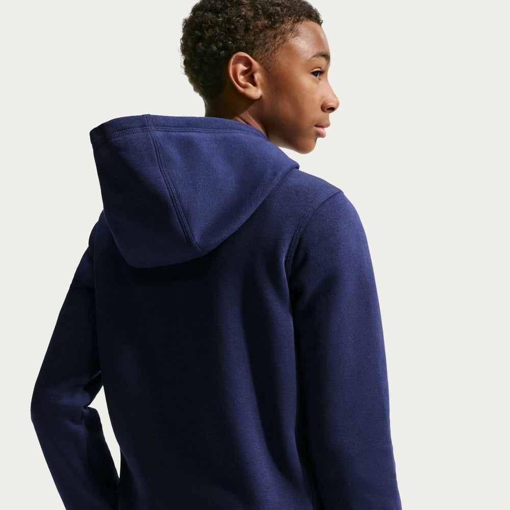 2026-27 France Youth Club Pullover Hoodie Blackened Blue/White 