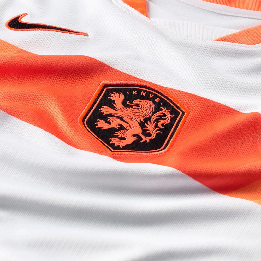 2026-27 Netherlands Women's Stadium Away Soccer Jersey White/Hyper Crimson/Black 