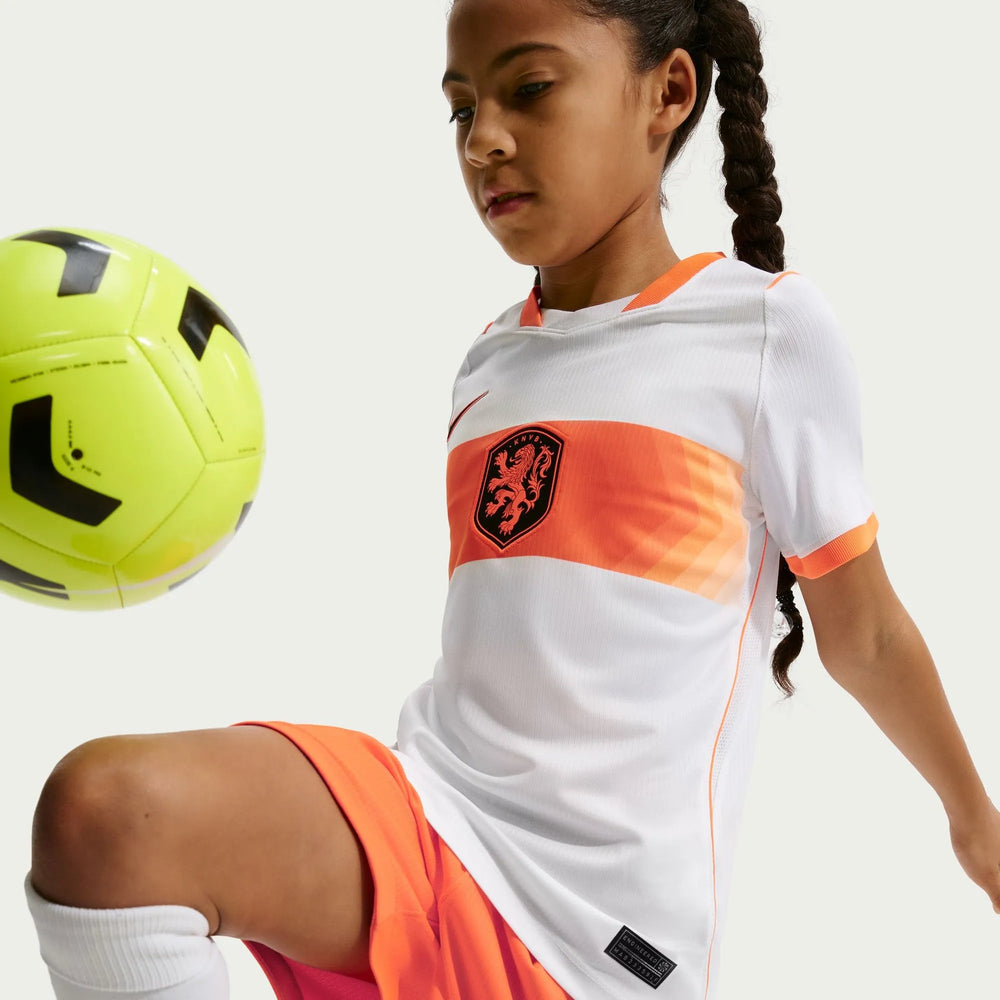 2026-27 Netherlands Youth Stadium Away Soccer Jersey White/Hyper Crimson/Black 