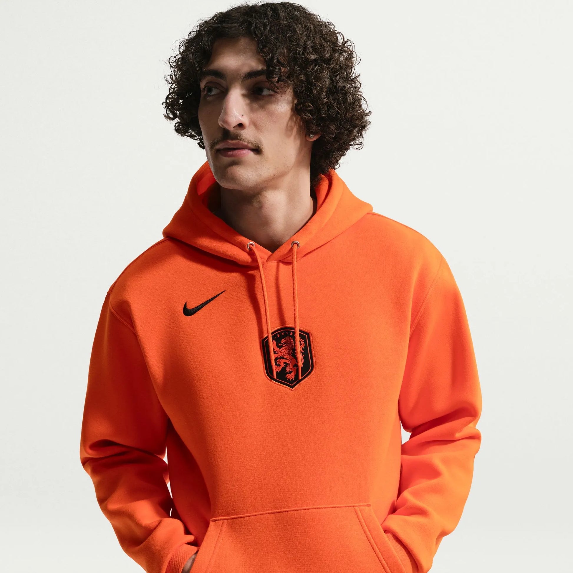2026-27 Netherlands Men's Club Pullover Hoodie Safety Orange/Black 