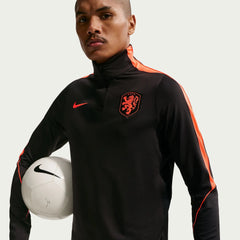 2026-27 Netherlands Men's Strike Drill Top Black/Hyper Crimson/Hyper Crimson 