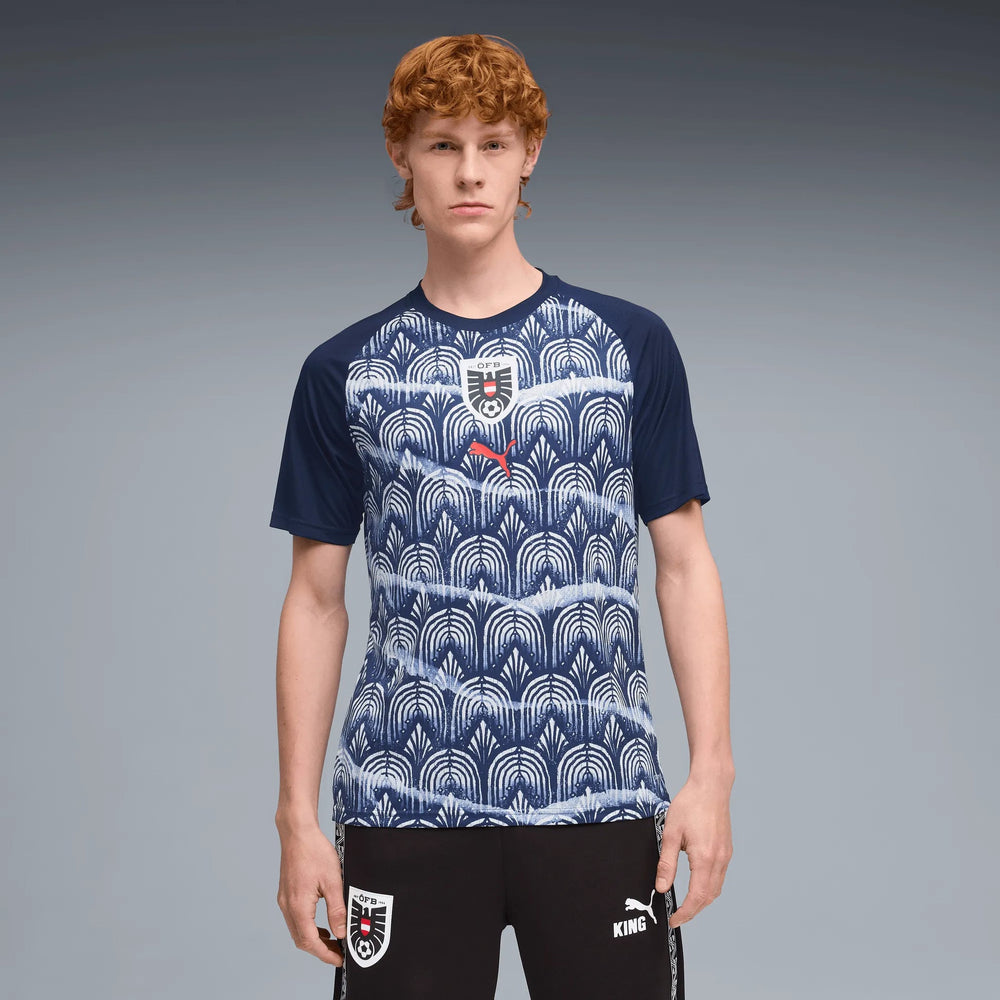 2026-27 Austria Men's Pre-Match Soccer Jersey Puma Navy-Puma Red 