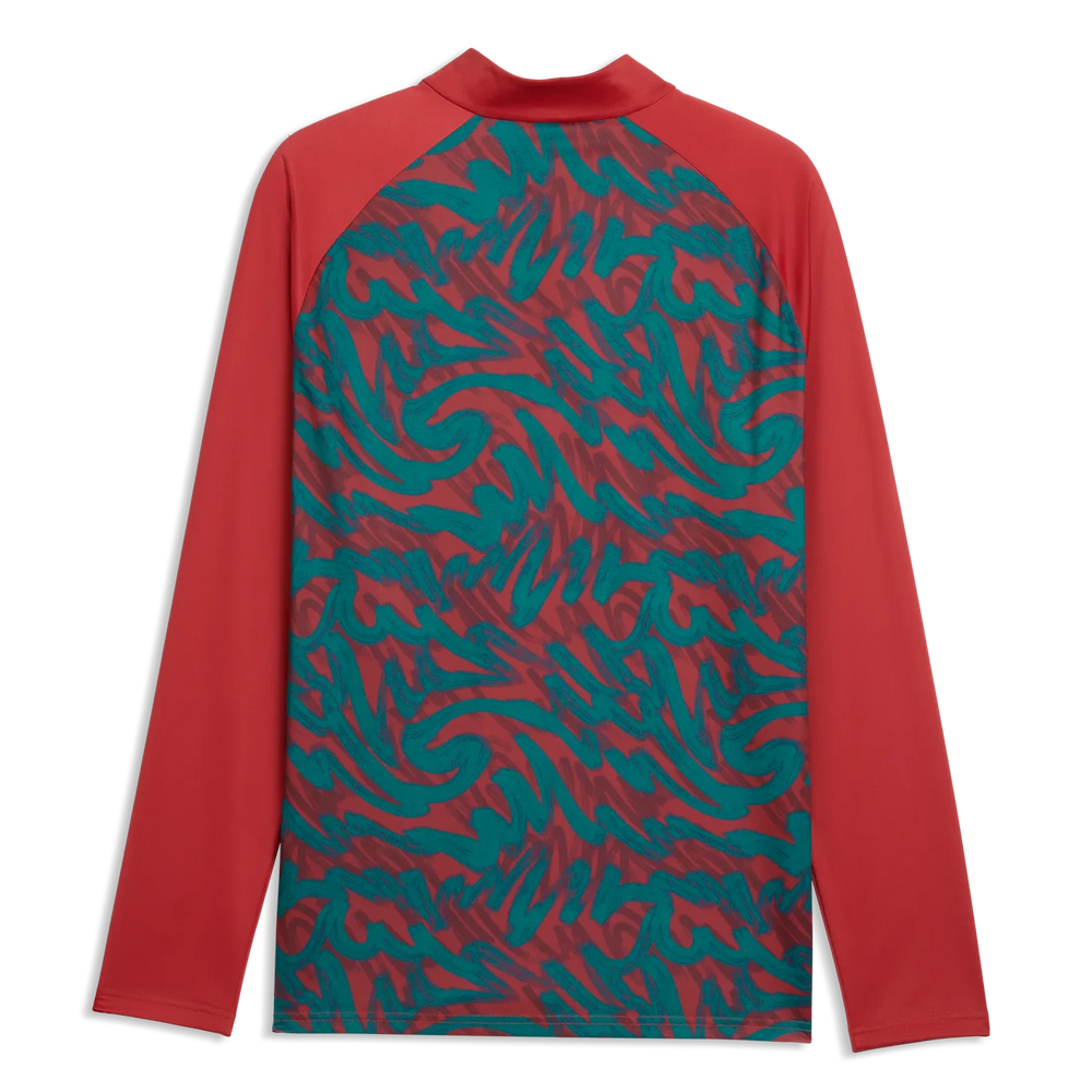 2026-27 Portugal Men's 1/4 Zip Pre-Match Top Club Red-Green Lagoon 