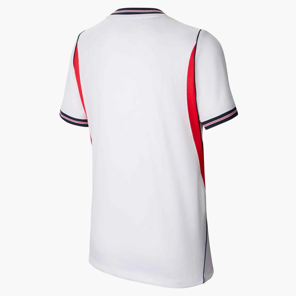 2026-27 England Youth Stadium Home Soccer Jersey White/Speed Red/Obsidian/Obsidian 