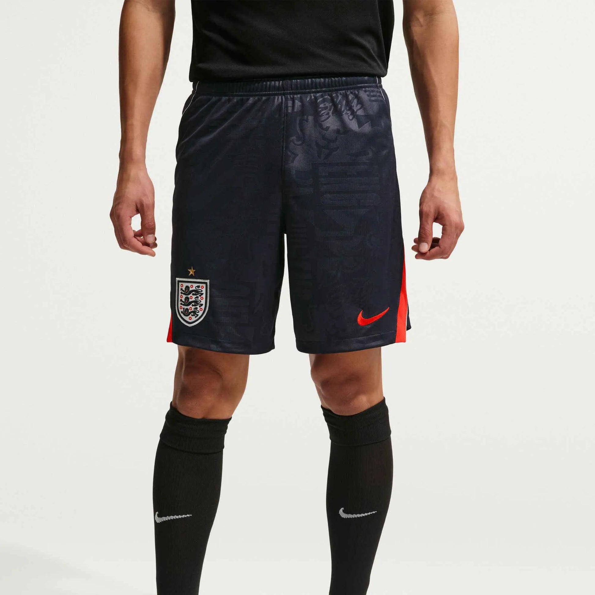 2026-27 England Men's Stadium Away Shorts Obsidian/Speed Red/White/Speed Red 