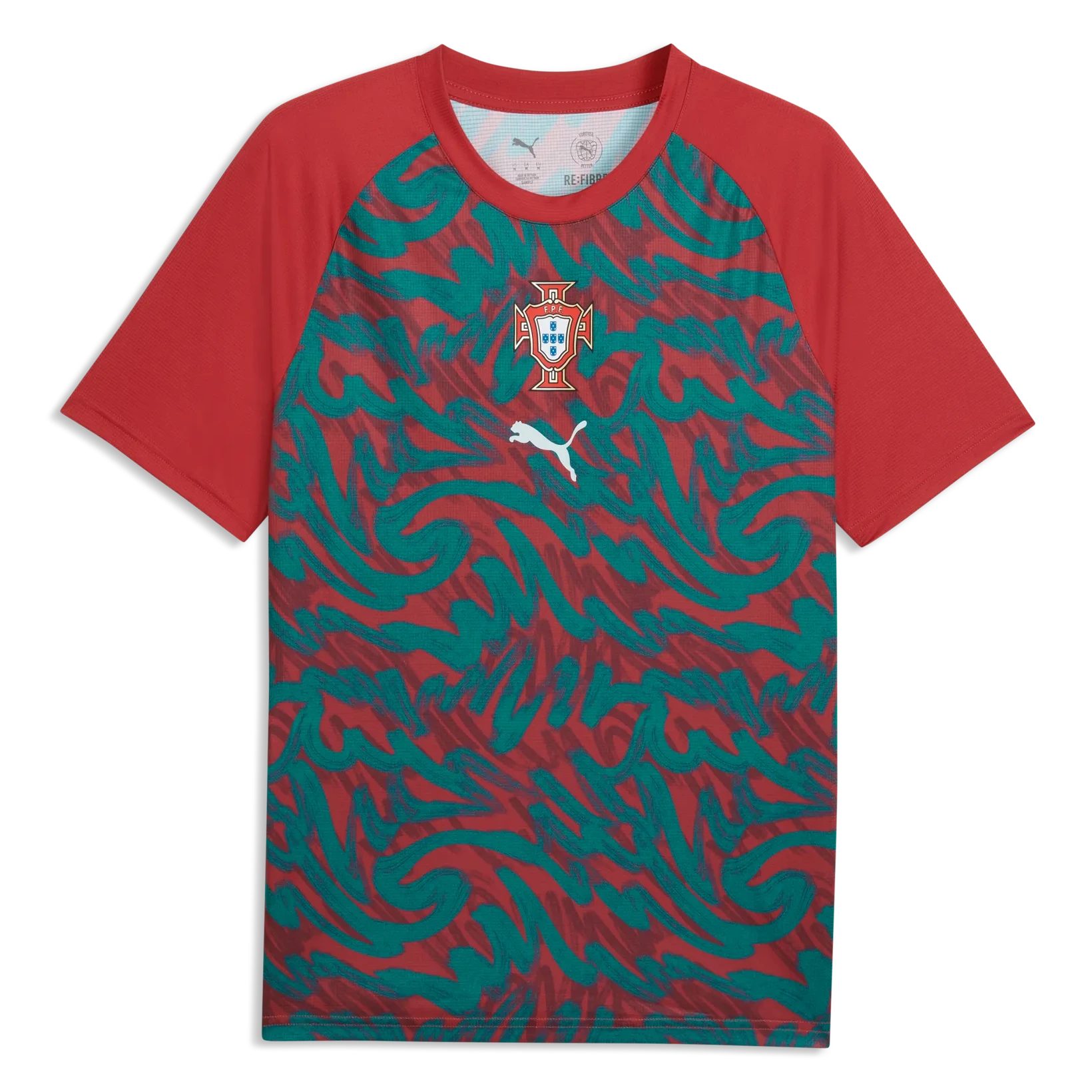 2026-27 Portugal Men's Pre-Match Soccer Jersey Club Red-Green Lagoon 