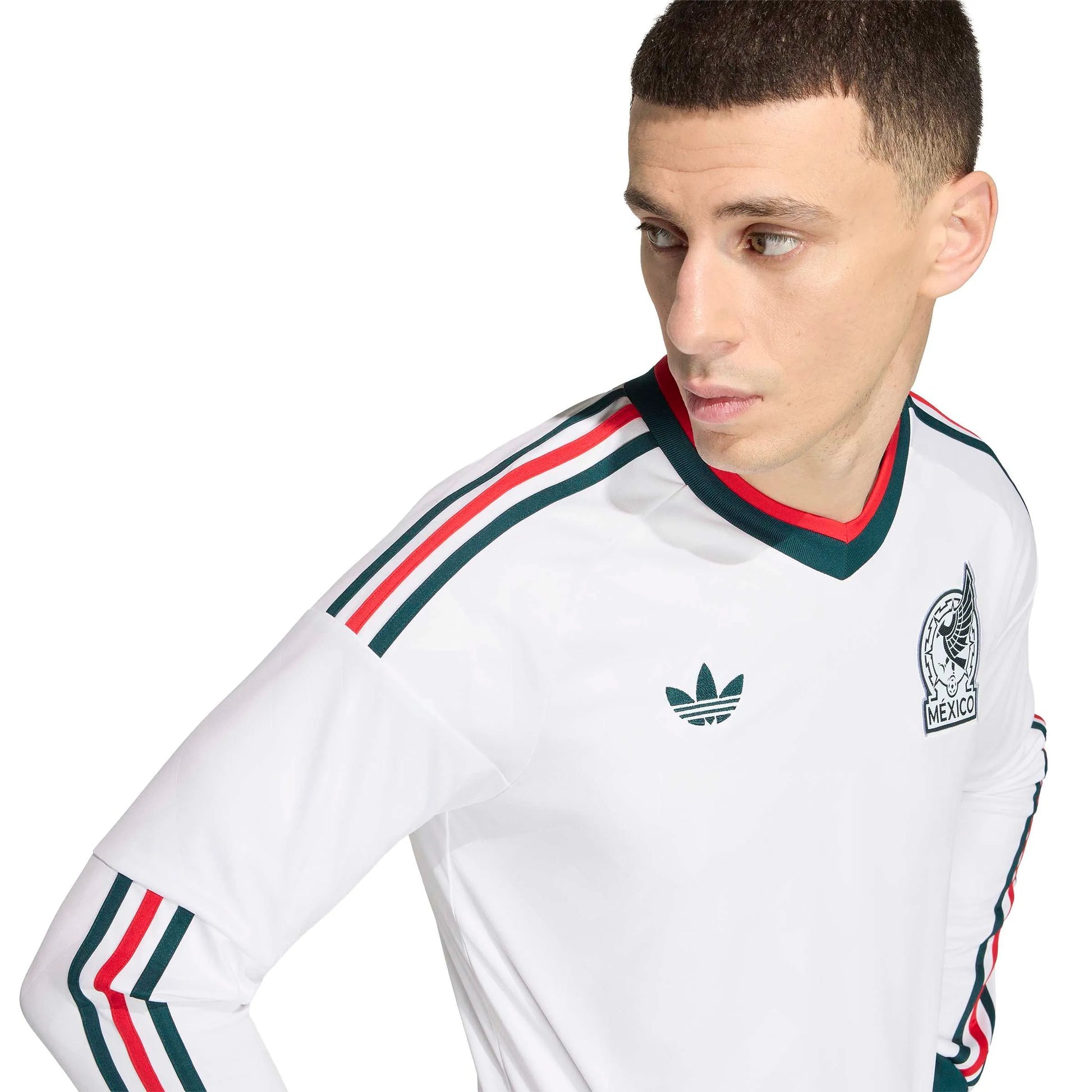 2026 Mexico Men's Stadium Away Long-Sleeve Soccer Jersey White 